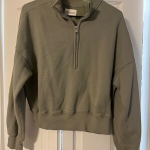 Abercrombie & Fitch Women's Olive Zip-Up Top